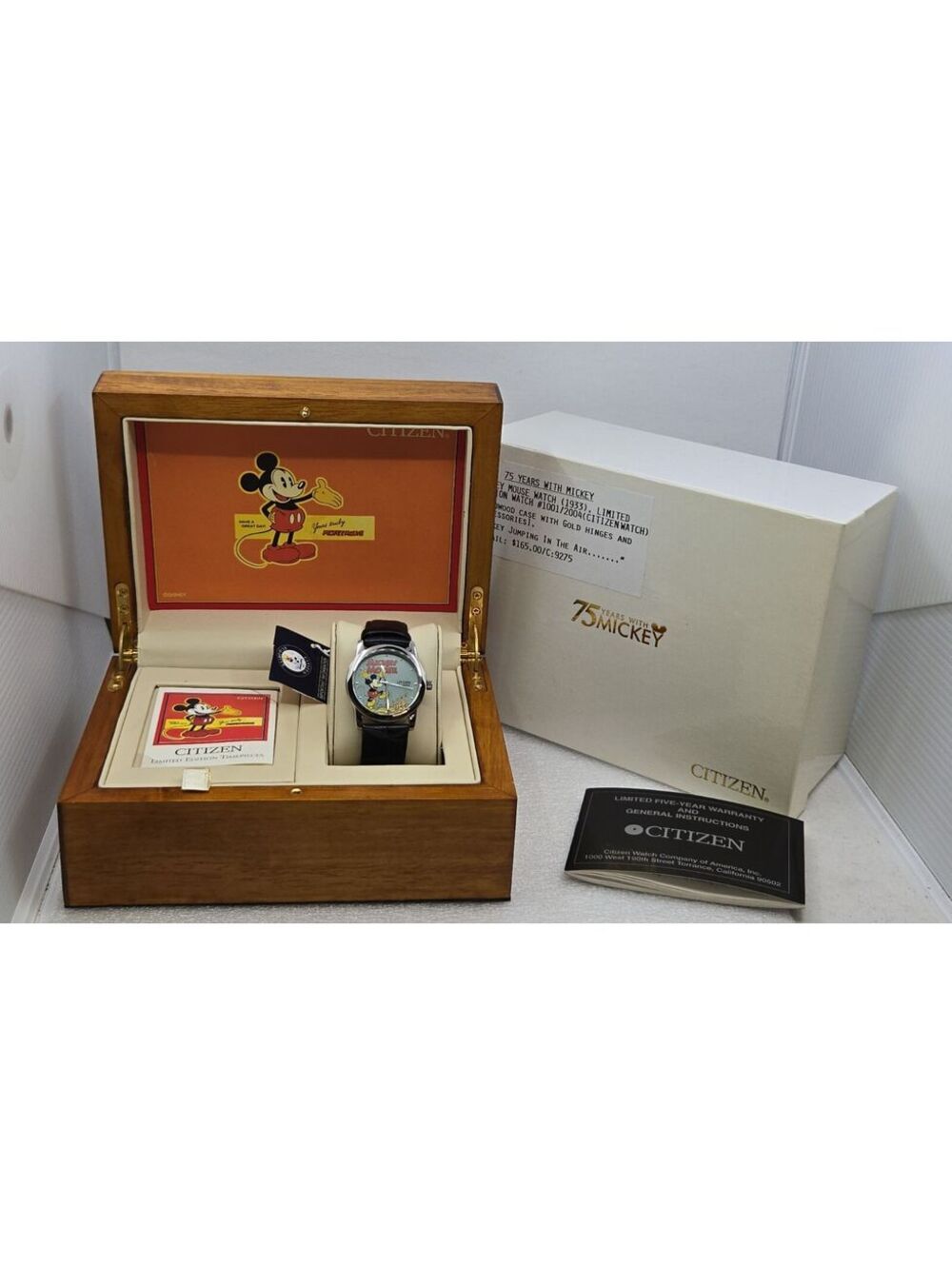 Citizen "75 Years with Mickey" Limited Edition Watch Box Set Brand New In Box
